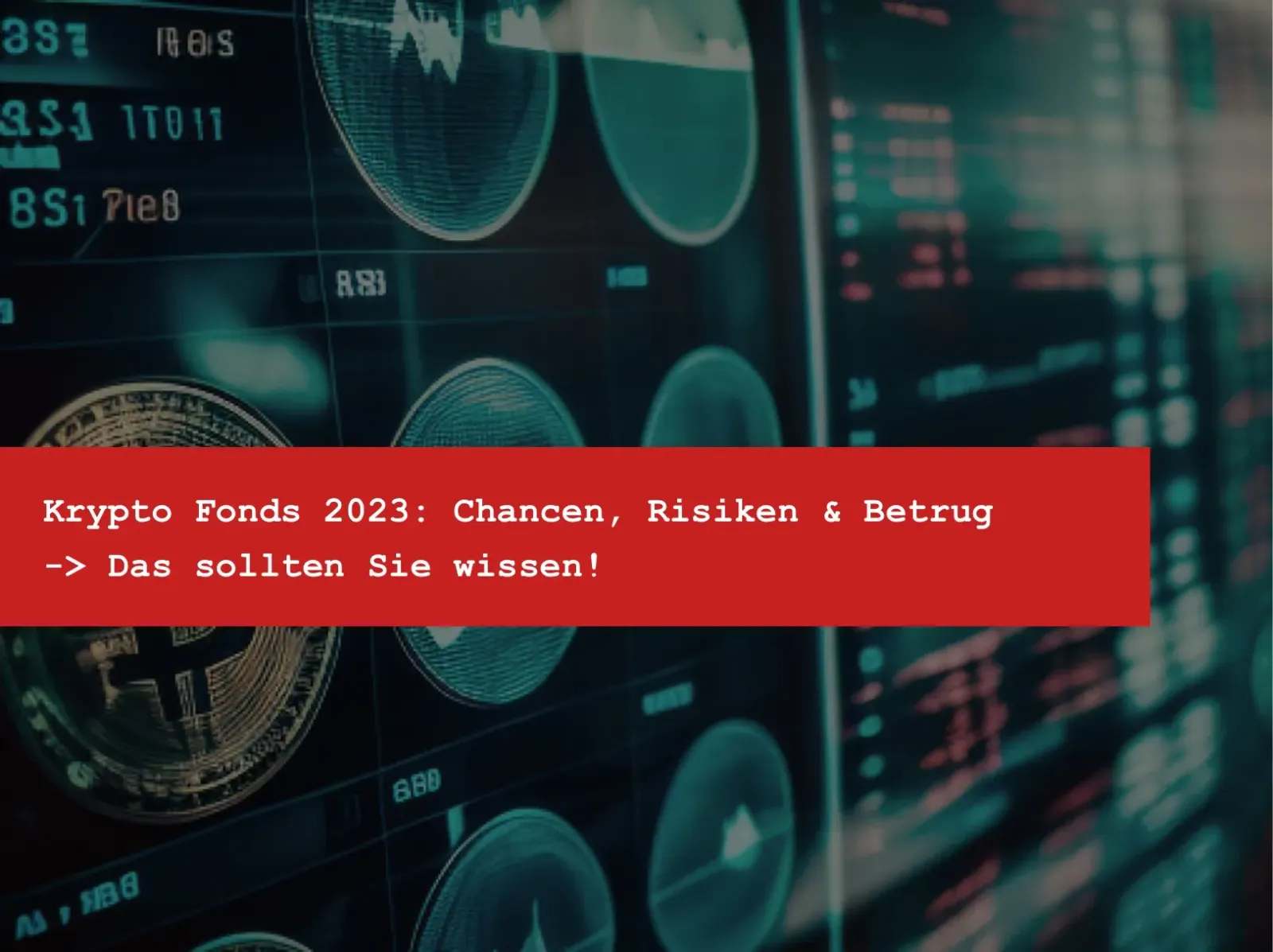 Grafische Darstellung von Kryptowährungssymbolen und Fondsanteilen als Sinnbild für Krypto-Fonds in Deutschland