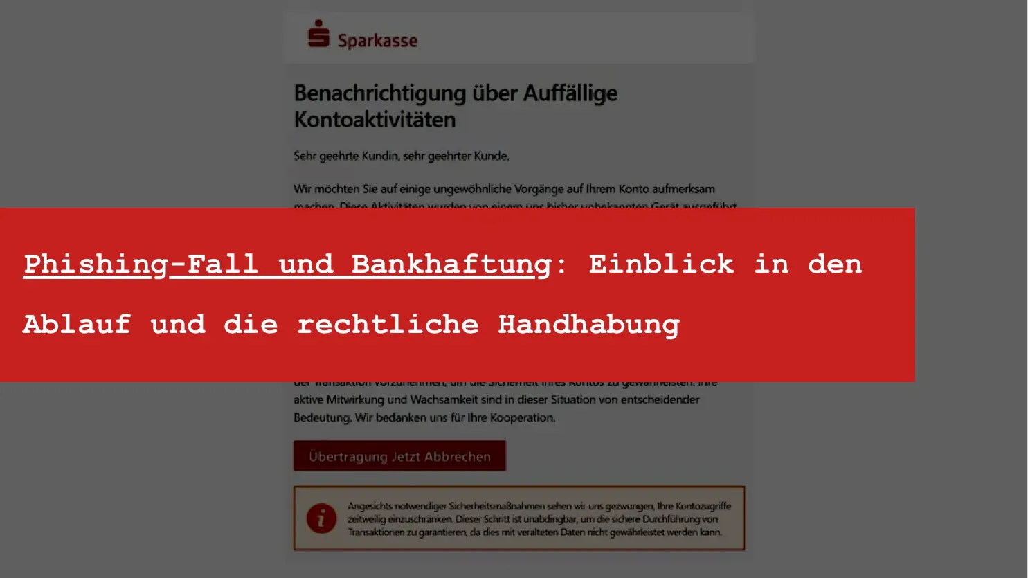 Titelbild: Sparkasse Betrug: Aktuelle Maschen und wann die Bank haften muss