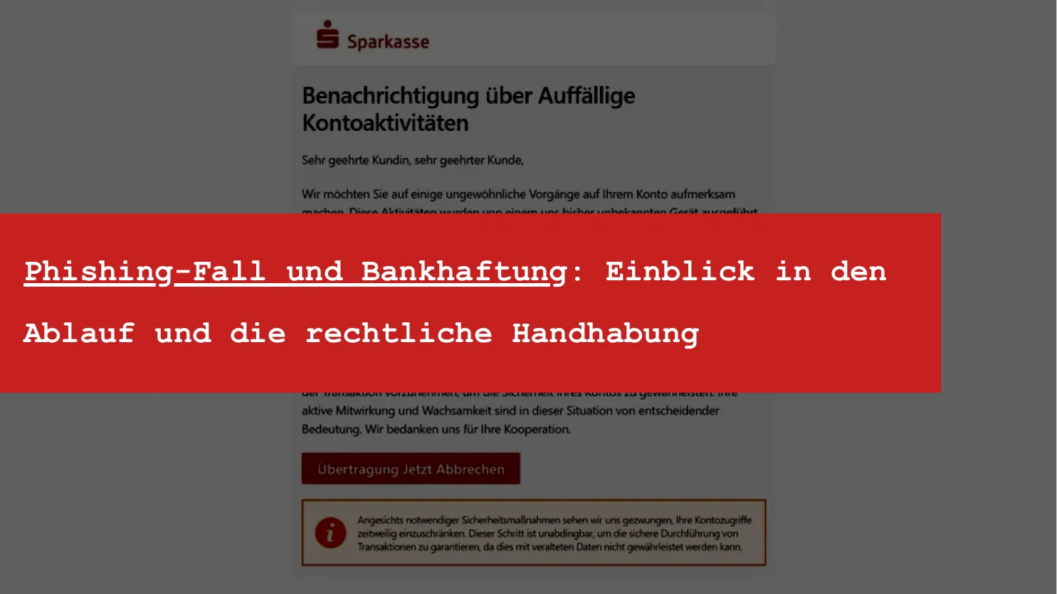 Titelbild: Sparkasse Betrug: Aktuelle Maschen und wann die Bank haften muss